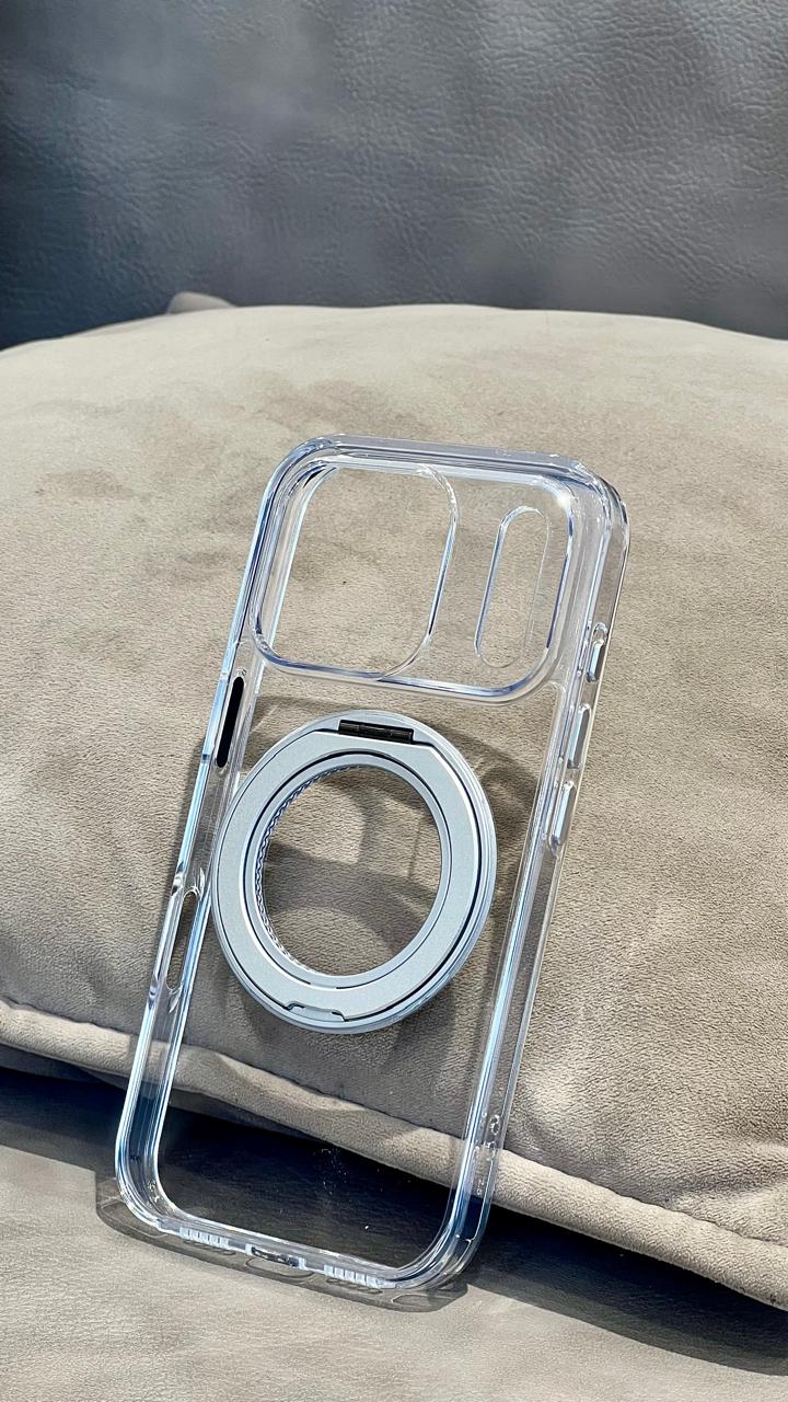 Crystal Clear iPhone 17 pro max Case with Kickstand Ring – Shockproof & Slim