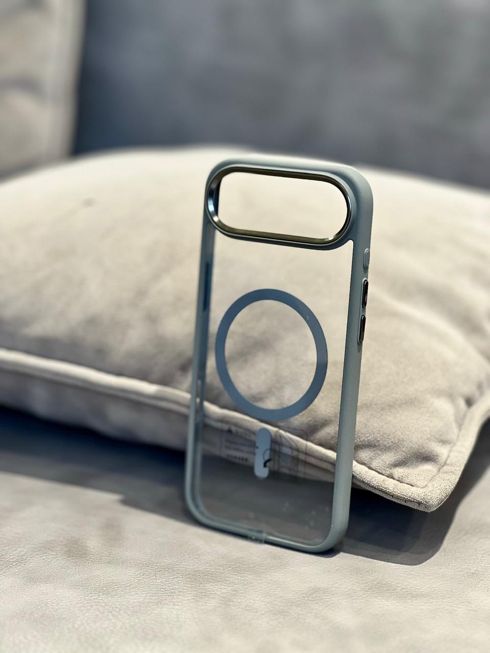 Luxury MagSafe iPhone 17 AIR Case – Clear Shockproof with Metallic Finish