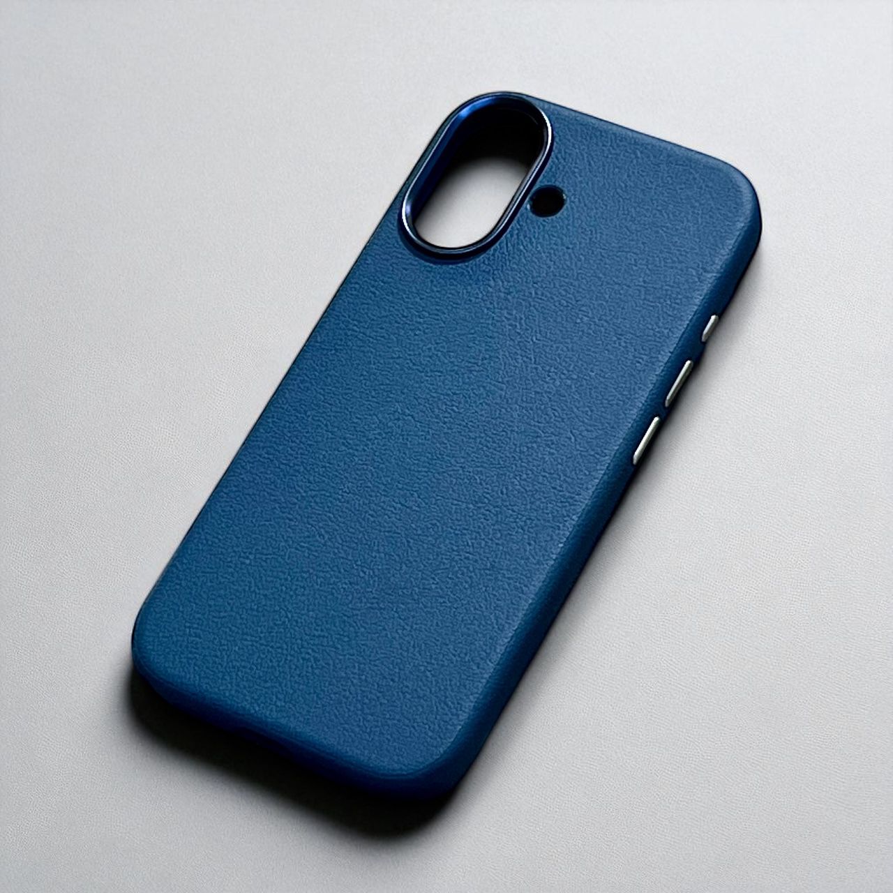 Navy Blue Leather MagSafe iPhone 17 Case – Sleek & Protective