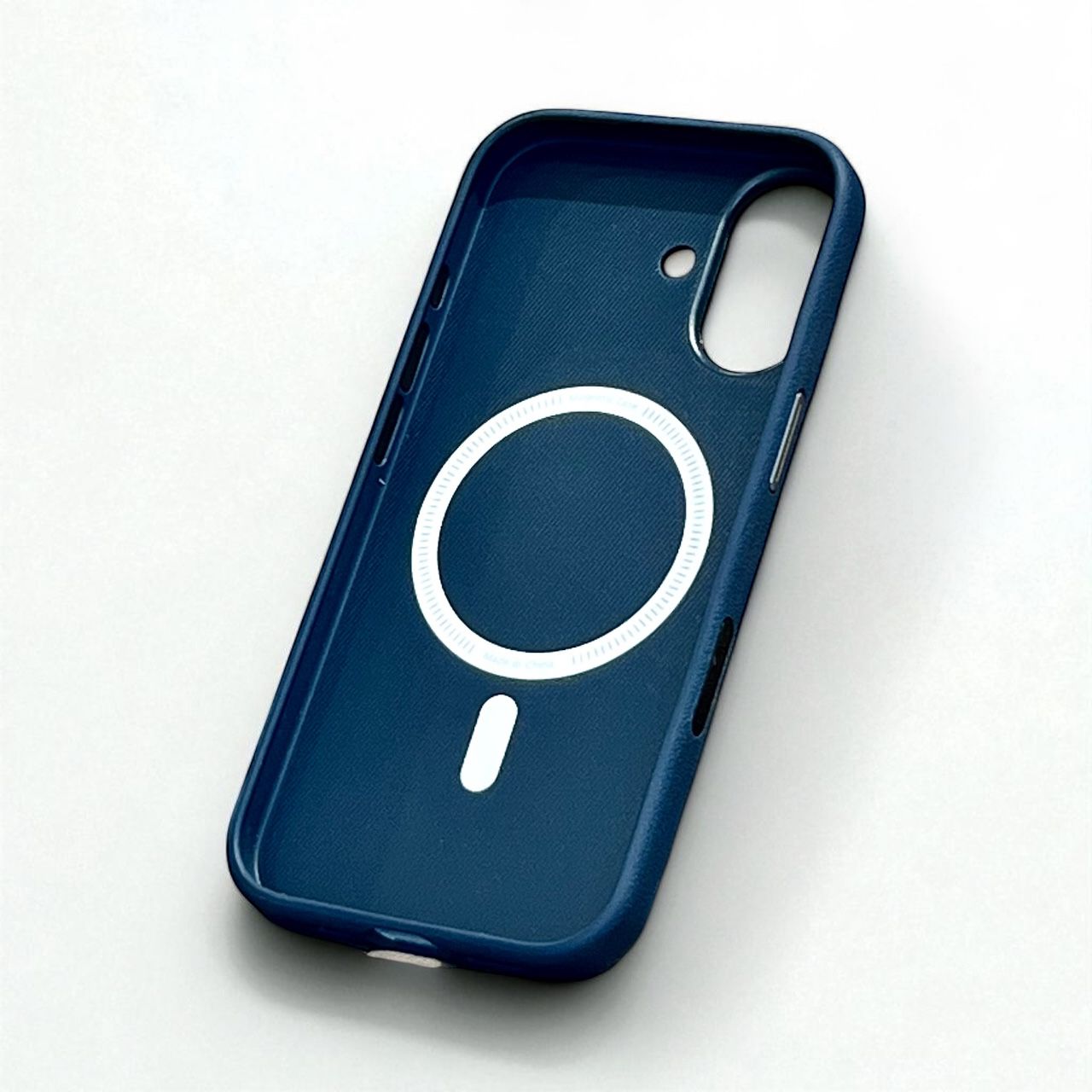 Navy Blue Leather MagSafe iPhone 17 Case – Sleek & Protective