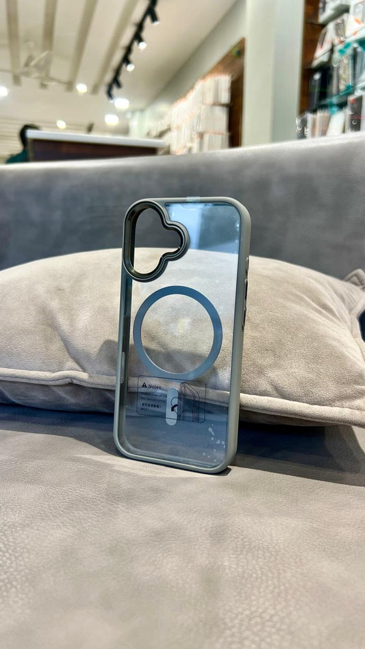 Clear Gray Edge MagSafe iPhone 17 Case – Modern & Protective