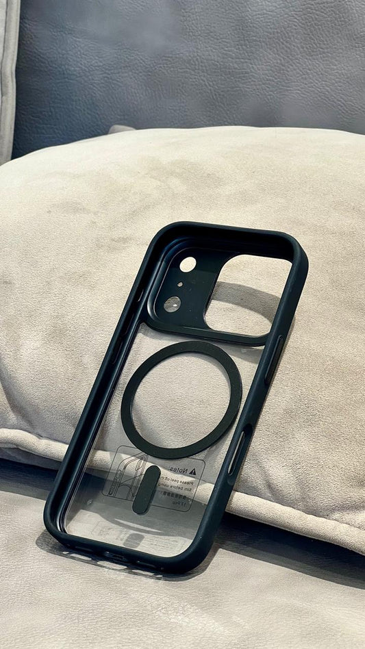 Rugged Black Edge Transparent MagSafe iPhone 17 pro max Case – Shockproof & Camera Protection