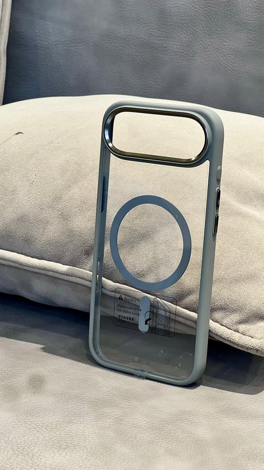 Luxury MagSafe iPhone 17 AIR Case – Clear Shockproof with Metallic Finish